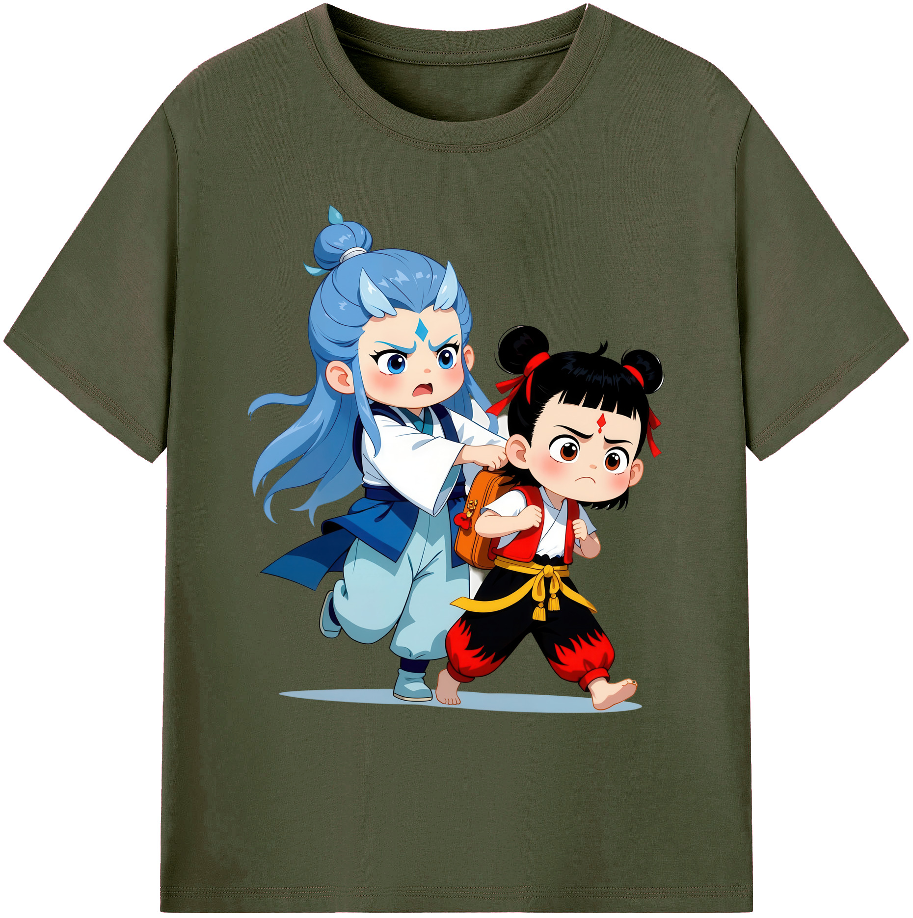 （画像用） Ne Zha 2 ナタ 魔童の大暴れ 綿100％ メンズ半袖Tシャツ｜肌触りやわらか＆通気性